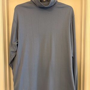 Lands' End Medium Blue Long Sleeve Cotton Turtle Neck Men's Large 42-44